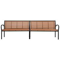 vidaXL Tuinbank dubbel 251 cm staal en HKC