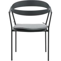 Hioshop Slit tuinstoel incl. kussen, stapelbaar zwart.