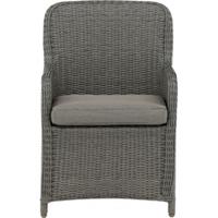 Hioshop Wembley tuinstoel met armleuningen incl. kussen grijs.