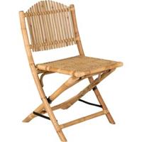 Hioshop Cane tuinstoel incl. kussen lichtgrijs, natuur.