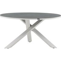 Hioshop Copacabana eettafel tuin Ø140cm witgrijs.