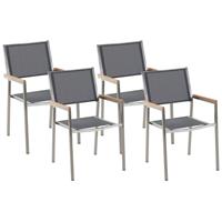 BELIANI Tuinstoelen grijs, set van 4 Grosseto