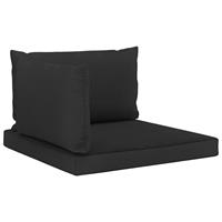 vidaXL Bankkussens pallet 3 st stof zwart