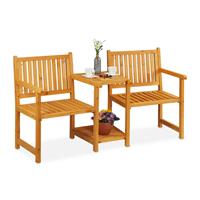 RELAXDAYS Gartenbank mit integriertem Tisch, 2-Sitzer, robuste Holz Sitzbank, Garten & Balkon, HBT: 86x161x61 cm, natur