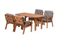 House of Woods | Tuintafel Venta + 4 tuinstoelen met kussens