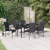 vidaxl 7-delige Tuinset zwart