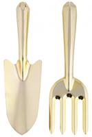 Esschert Design Gouden Tuinschep/plantenschep En Handhark Metaal 27 Cm - Tuingereedschap