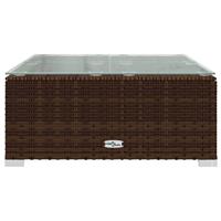 VIDAXL Garten-Couchtisch Braun 60x60x30 cm Poly Rattan und Glas - Braun