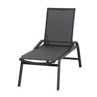 SIENA GARDEN Milos Rollliege Aluminium anthrazit mit Textilbezug schwarz-grau H16694 Sonnenliege' - 