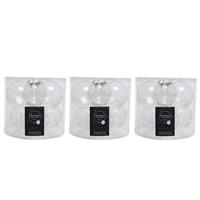 Decoris 24x stuks glazen kerstballen transparant 8 cm glans -