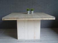 Het Steigerhouthuis Steigerhouten Tafel Vierkant Blok - 140 x 140 x 78 cm