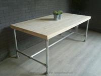 Het Steigerhouthuis Steigerhouten Steigerbuis Tafel Basic - 190 x 80 x 78 cm