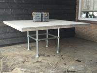 Het Steigerhouthuis Steigerhouten Steigerbuis Tafel Vierkant - 130 x 130 x 78 cm