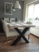 Het Steigerhouthuis Steigerhouten Tafel Cross Industrieel Extra - 270 x 120 x 78 cm