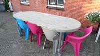 Het Steigerhouthuis Steigerhouten Steigerbuis Tafel Ovaal - 180 x 100 x 78 cm