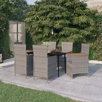 vidaXL 7-delige Tuinset met kussens grijs