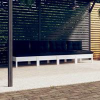 vidaXL 4-Sitzer-Gartensofa mit Anthrazit Kissen Massivholz Kiefer 