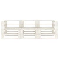 vidaXL Garten-Palettensofa Weiß 3-Sitzer Holz 