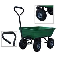 VidaXL Tuinkiepwagen 300 kg 75L groen - 