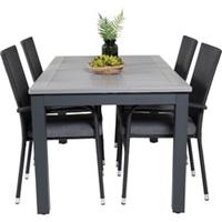 Hioshop Albany tuinmeubelset tafel 90x152/210cm en 4 stoel Anna