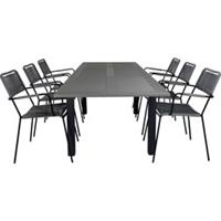 Hioshop Albany tuinmeubelset tafel 90x152/210cm en 6 stoel