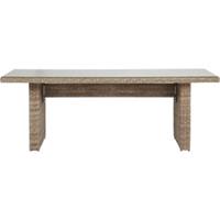 Hioshop Gram tuintafel 210 x 96 cm, met glasplaat, naturel.