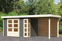 Woodfeeling | Tuinhuis Kerko 4 met Overkapping 2,4 en Achterwand | Onbehandeld