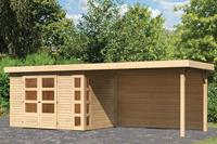 Woodfeeling | Tuinhuis Kerko 4 met Overkapping 2,8 en Achterwand | Onbehandeld