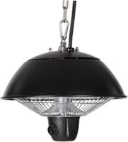 terrasverwarmer hangend 600W 25,5 x 21 cm staal Zwart