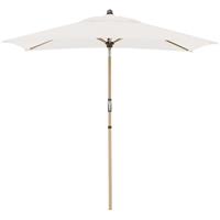 Doppler Sonnenschirm / Kurbelschirm 'Alu Wood Ultra 210 x 140 Auto Tilt', 210 x 140 cm, natur, Bezug Polyestergewebe, Gestell Aluminium/Stahl, 4,0