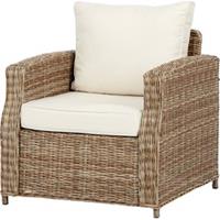 Hioshop Gram fauteuil tuin model 1, incl. kussen, naturel en off