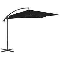 VIDAXL Ampelschirm mit Stahlmast 250x250 cm Schwarz - Schwarz