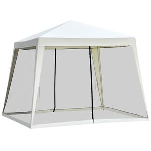 Outsunny tuinpaviljoen, waterdicht, met muggengaas, ideaal voor feesten, 3 x 3 m, beige | Aosom.nl