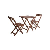 PRO GARDEN Bistro Set 72 X 60 Cm Holz Dunkelbraun 3-tlg.