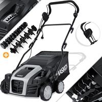 MASKO Elektro 2in1 Vertikutierer Rasenlüfter 1800 Watt 40cm Arbeitsbreite 55L Fangkorb inkl. Lüfterwalze Lüfter Moosentferner, 5-stufige Arbeitstiefe