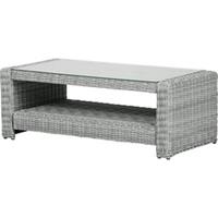 Hioshop Vinor salontafel tuin met glasplaat, zand.