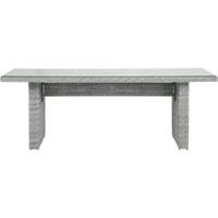 Hioshop Vinor tuintafel 210 x 96 cm, met glasplaat, zand.