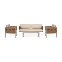 Lisomme June 4 delige tuin loungeset beige - met zitkussens