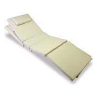 VCM 2x Liegenauflage Polster Gartenliege 4 Segmente Kopfkissen Creme creme  Kinder