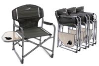 VCM 4er Set Angelstuhl Regiestuhl Campingstuhl mit Getränkehalter grün Strandstuhl