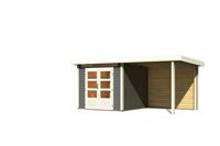 Woodfeeling | Tuinhuis Kandern 3 met Overkapping 2,35 en Achterwand | Terragrijs