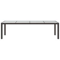 vidaXL Gartentisch Braun 250x100x75 cm Hartglas und Poly Rattan 
