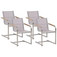 BELIANI Set van 4 Tuinstoelen Beige COSOLETO