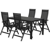 Hioshop Cult tuinmeubelset 1 tafel met 4 stoelen.