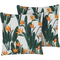 BELIANI Set van 2 tuinkussens bloemmotief 45 x 45 cm TSOTYLI