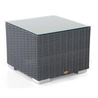 SONNENPARTNER Lounge-Tisch Residence 60x60 cm Alu/Polyrattan graphit-schwarz mit Glas