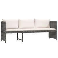 vidaXL 6-delige Loungeset met kussens poly rattan grijs