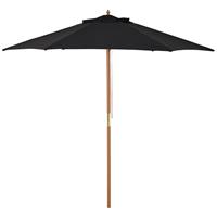 Outsunny Sonnenschirm Gartenschirm 3-stufig Bambus Ø2,5 x 2,3 m - schwarz