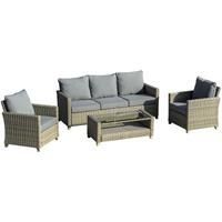 Outsunny 4-teiliges Garten Rattan Sofa Set, Polyrattan, Aluminium, braun - 