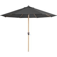 Doppler Sonnenschirm / Kurbelschirm 'Alu Wood Ultra 350', Ø 350 cm, anthrazit, Bezug Polyestergewebe, Gestell Aluminium/Stahl, 9,3 kg